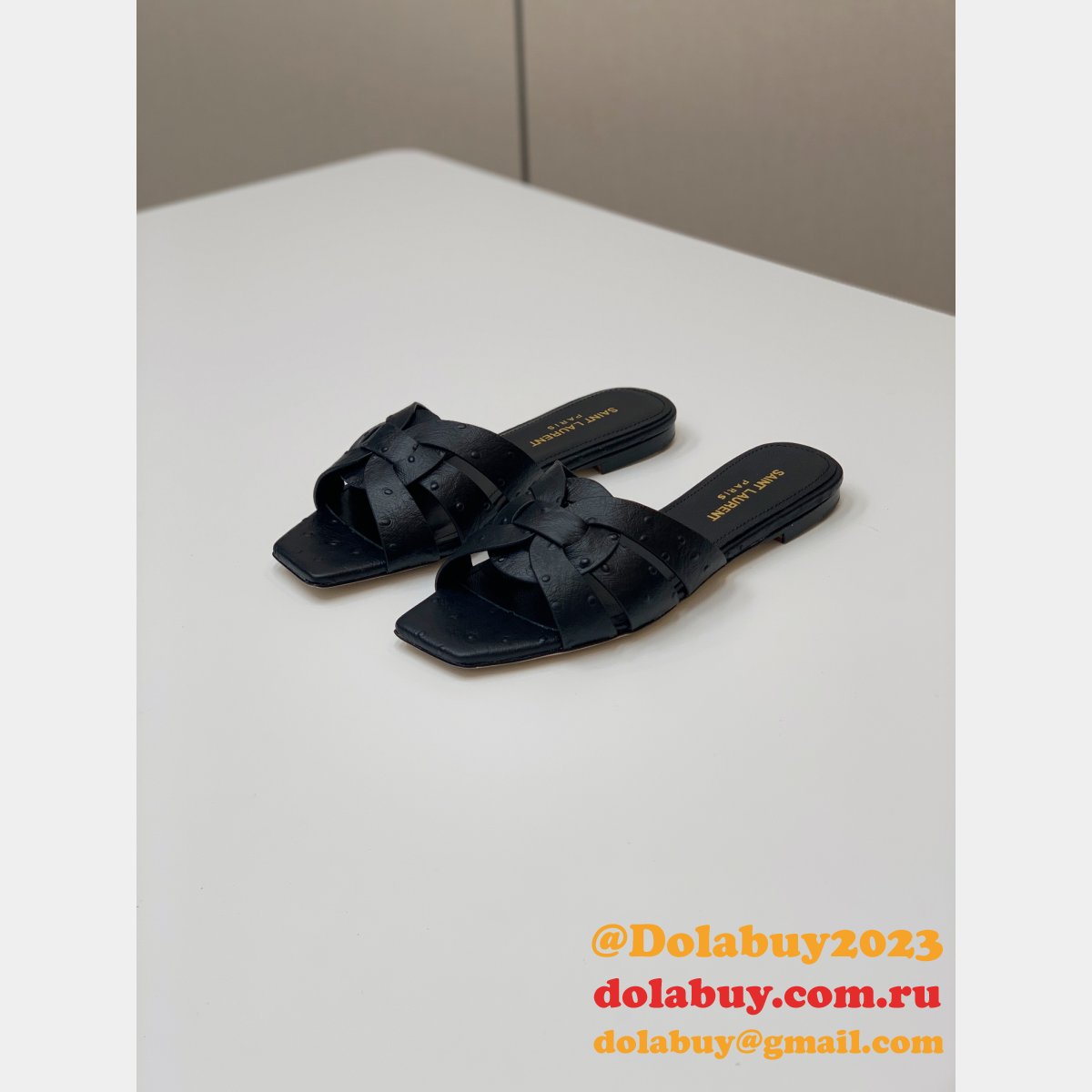 Designer Saint Laurent Knockoff Tribute Slides Shoes