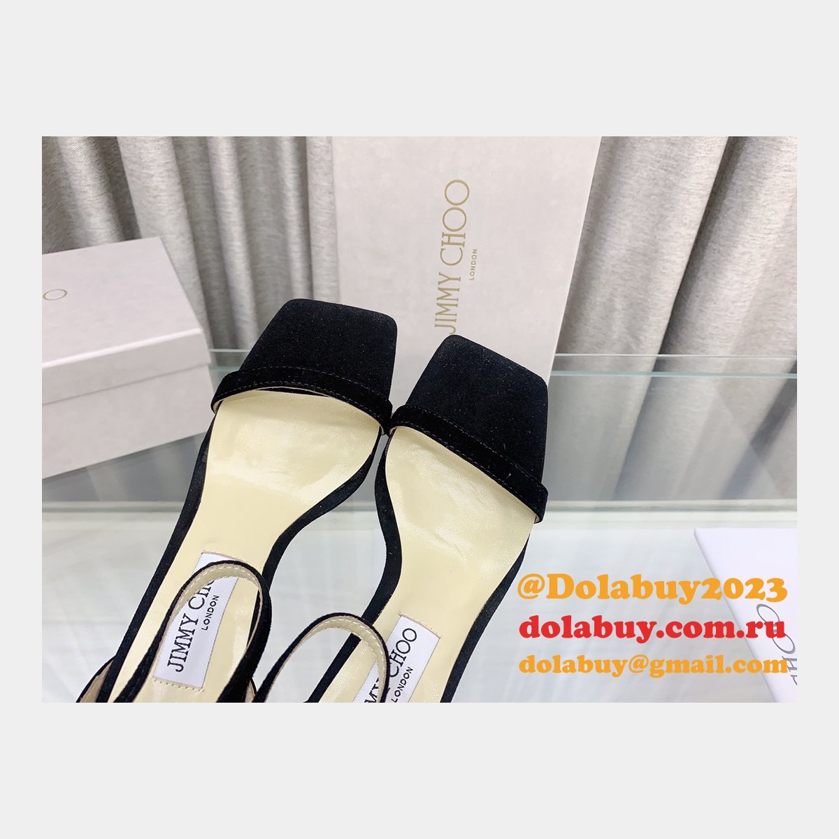 Replica Jimmy Choo Alva Suede Sandals 1:1 Mirror Heel 8.5 cm Shoes