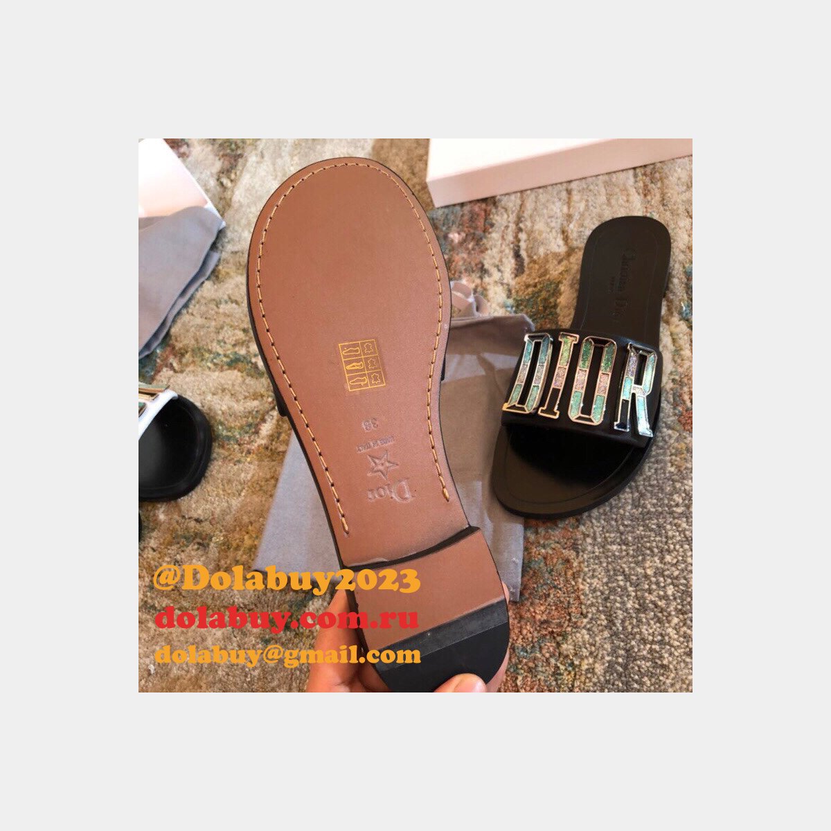 Wholesale Luxury DIOR FALT SLIPPER Top Quality