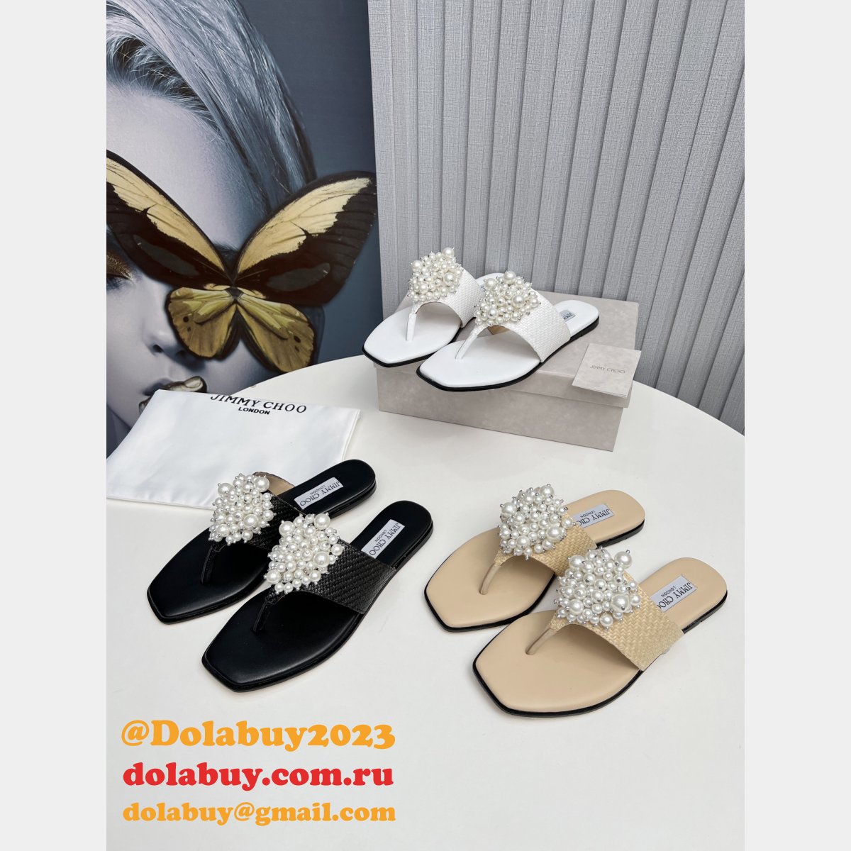 Cheap JIMMY CHOO Designer Perfect slippers