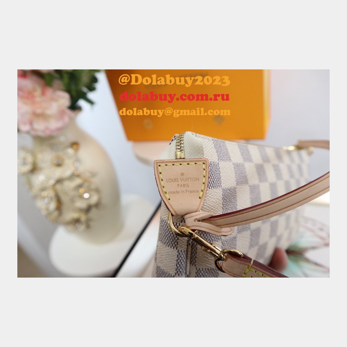 Cheap Auth Louis Vuittons Damier Pochette Accessoires M41207 Bag