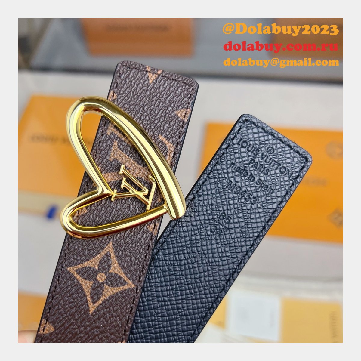 Fashion LV Limited Edition Reversible Belt 30MM Fall In Love