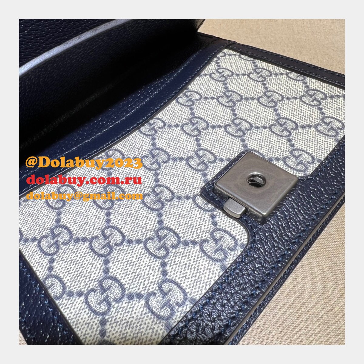 G*u*i fake 421970 gg supreme dionysus mini bag with dark blue leather for sale