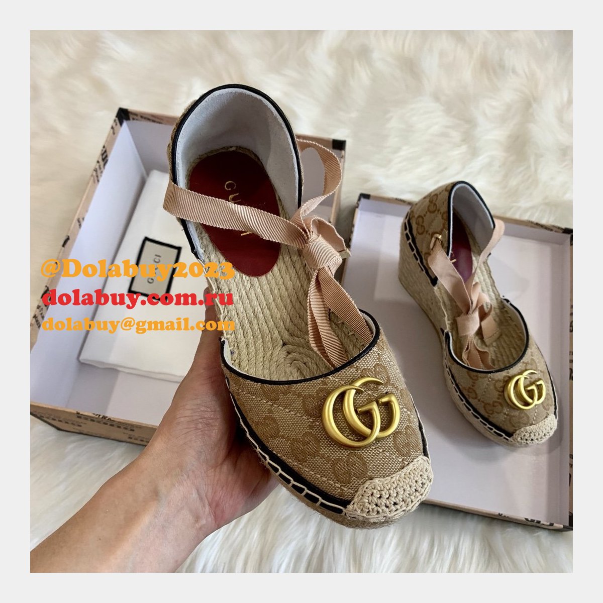 cheap G*u*i wedge sandals