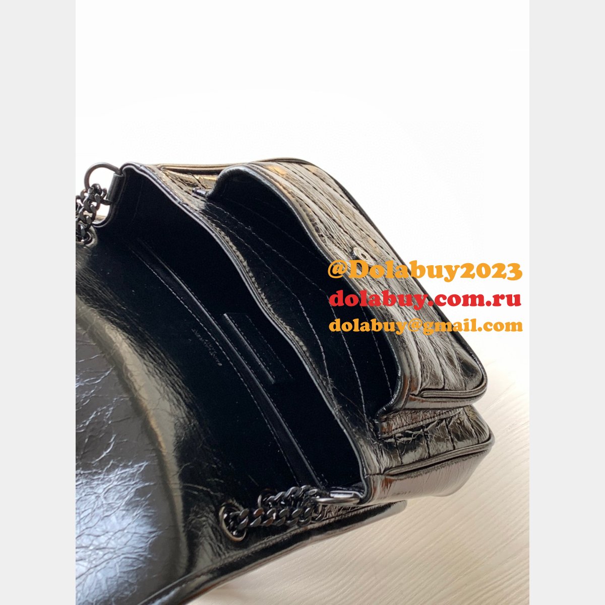 YSL Replica Niki 22cm crinkled vintage leather 533037