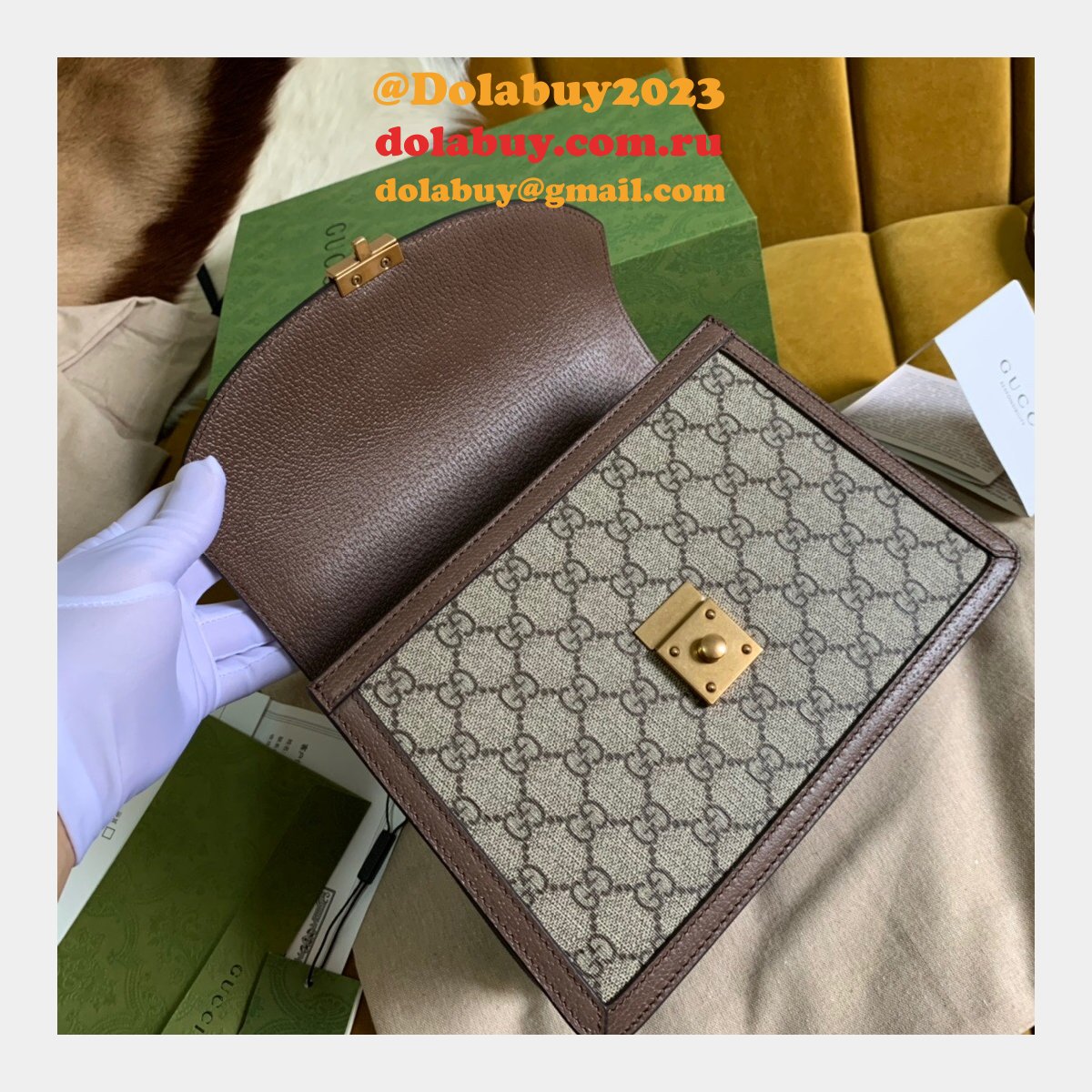 replica G*u*i ophidia 651055 top handle bag with web