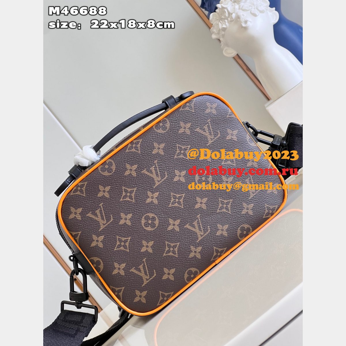S-Lock Messenger Monogram Macassar M46688 Knockoff Louis Vuitton Bag
