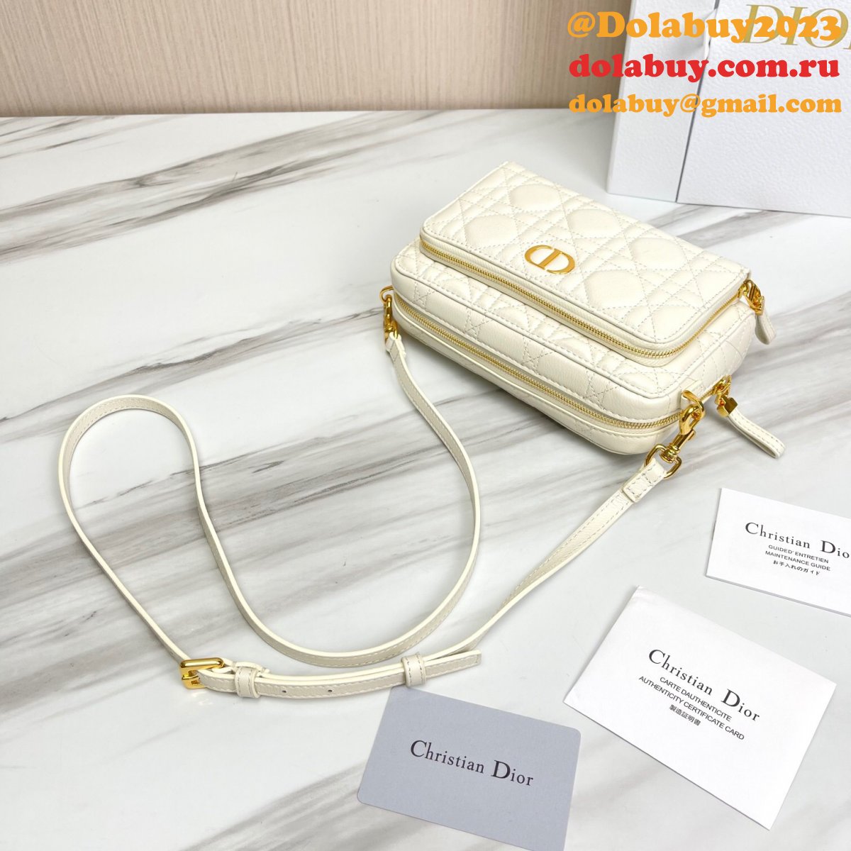 High Quality Dior Caro Bag Brown Supple Cannage Calfskin