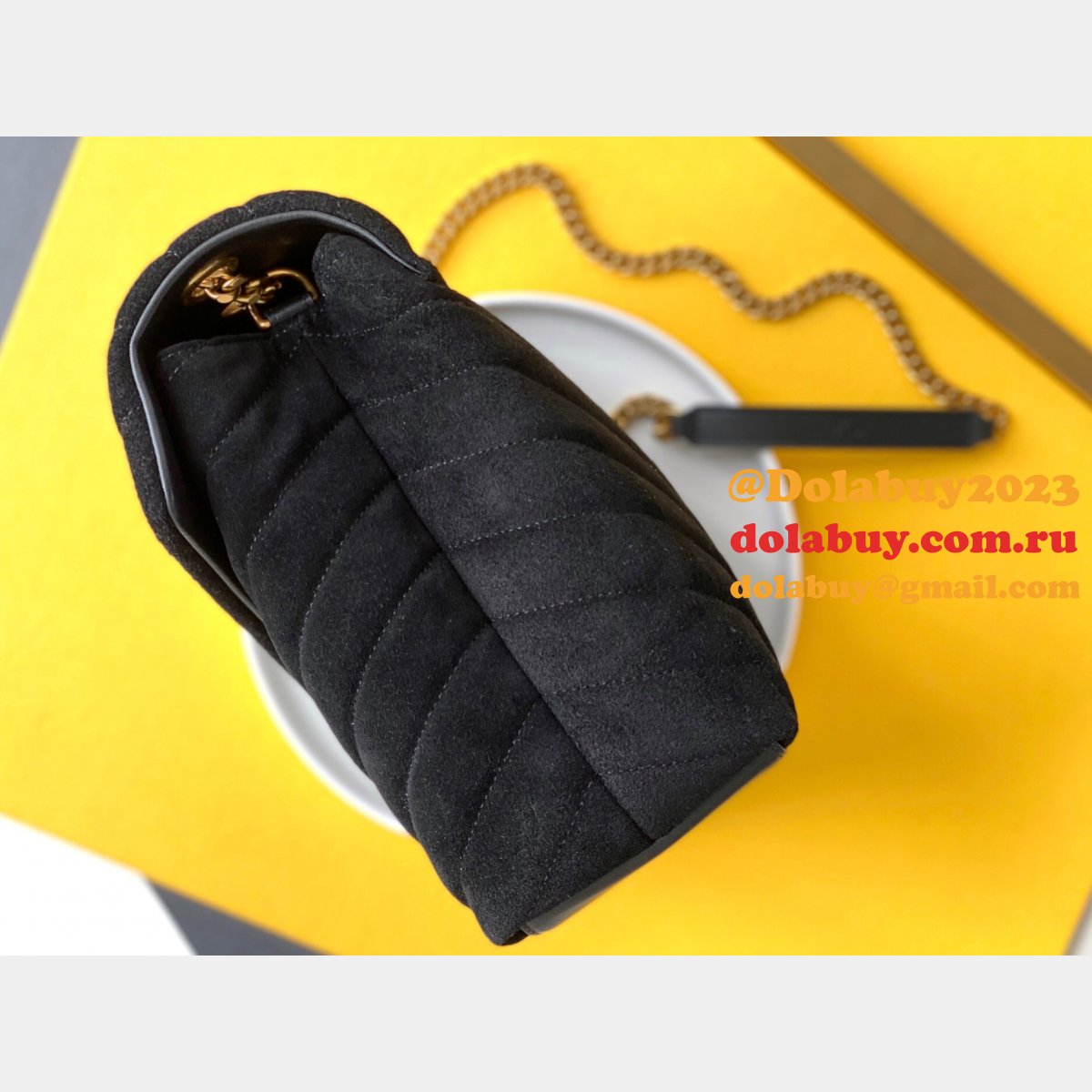 Replica AAA LouLou 32cm Saint Laurent Loulou Brown/Black Bags Collection