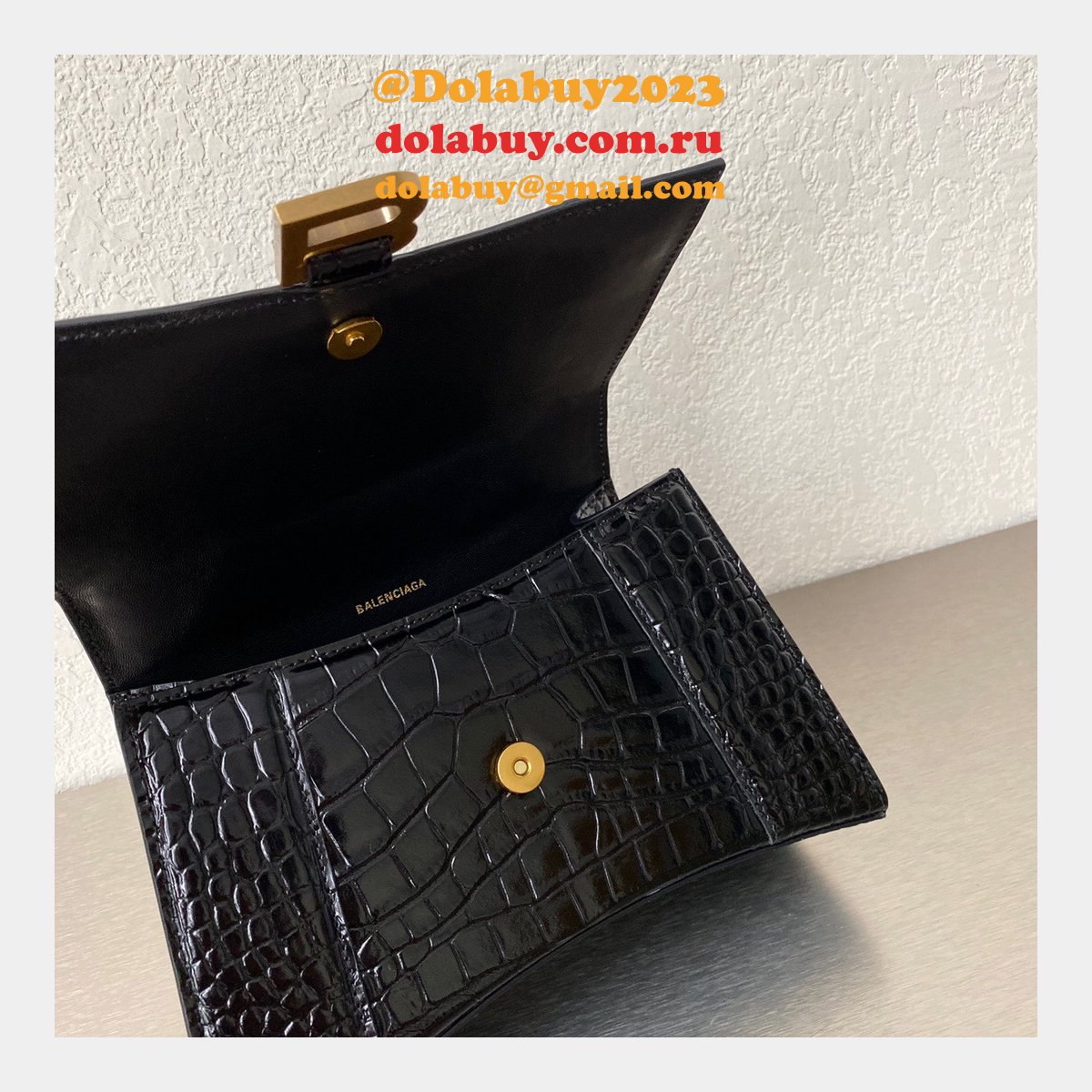 BEST BALENCIAGA KNOCK OFF CROCO HOURGLASS 19/23CM
