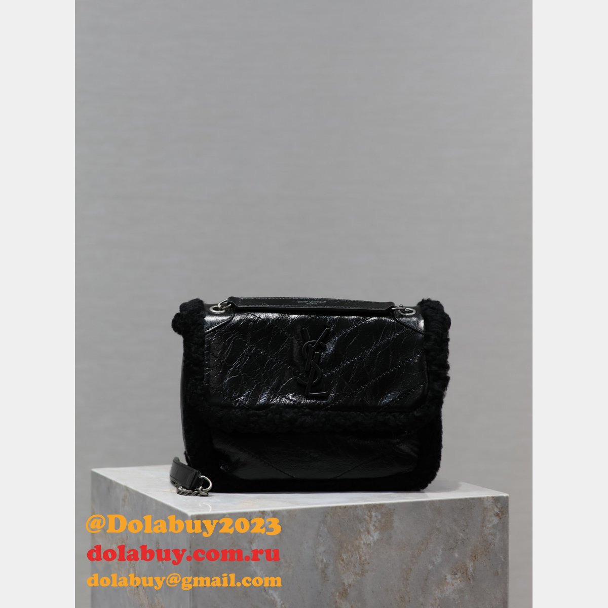 TOP YSL SAINT LAURENT NIKI oil-waxed HANDBAG