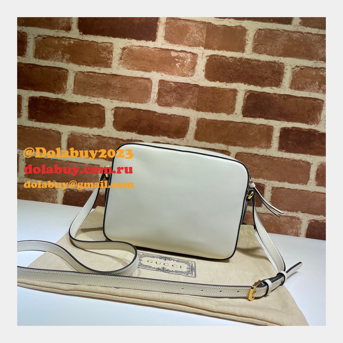 G*u*i horsebit 1955 small shoulder 645454 black army green white bag