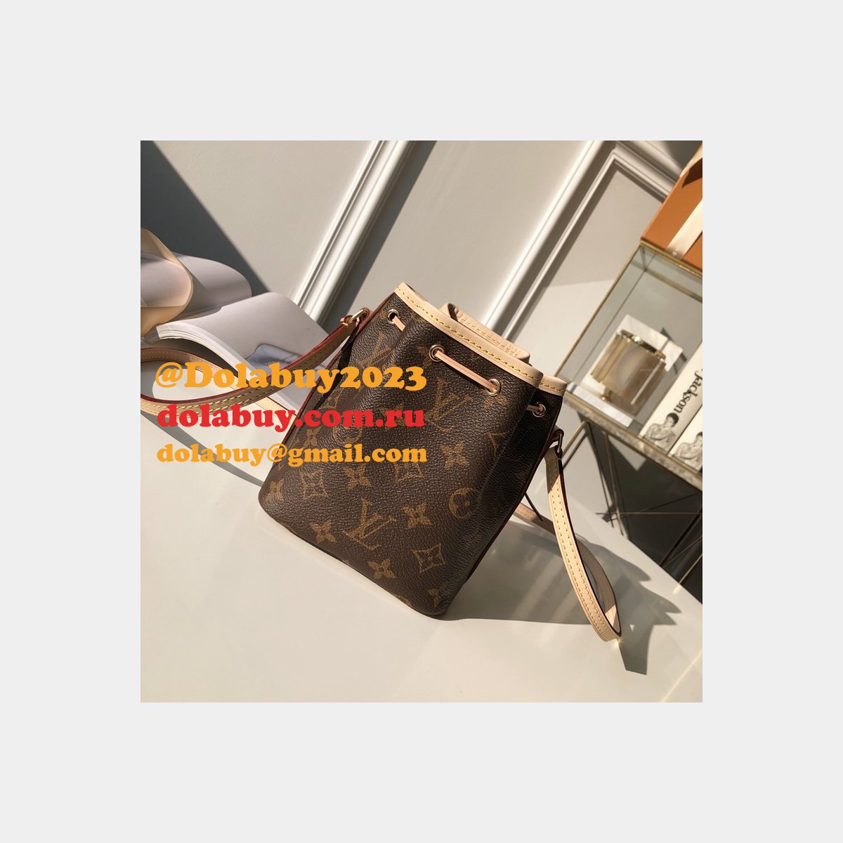 UK Louis Vuitton Nano Noe Monogram in Marron M41346 Bag