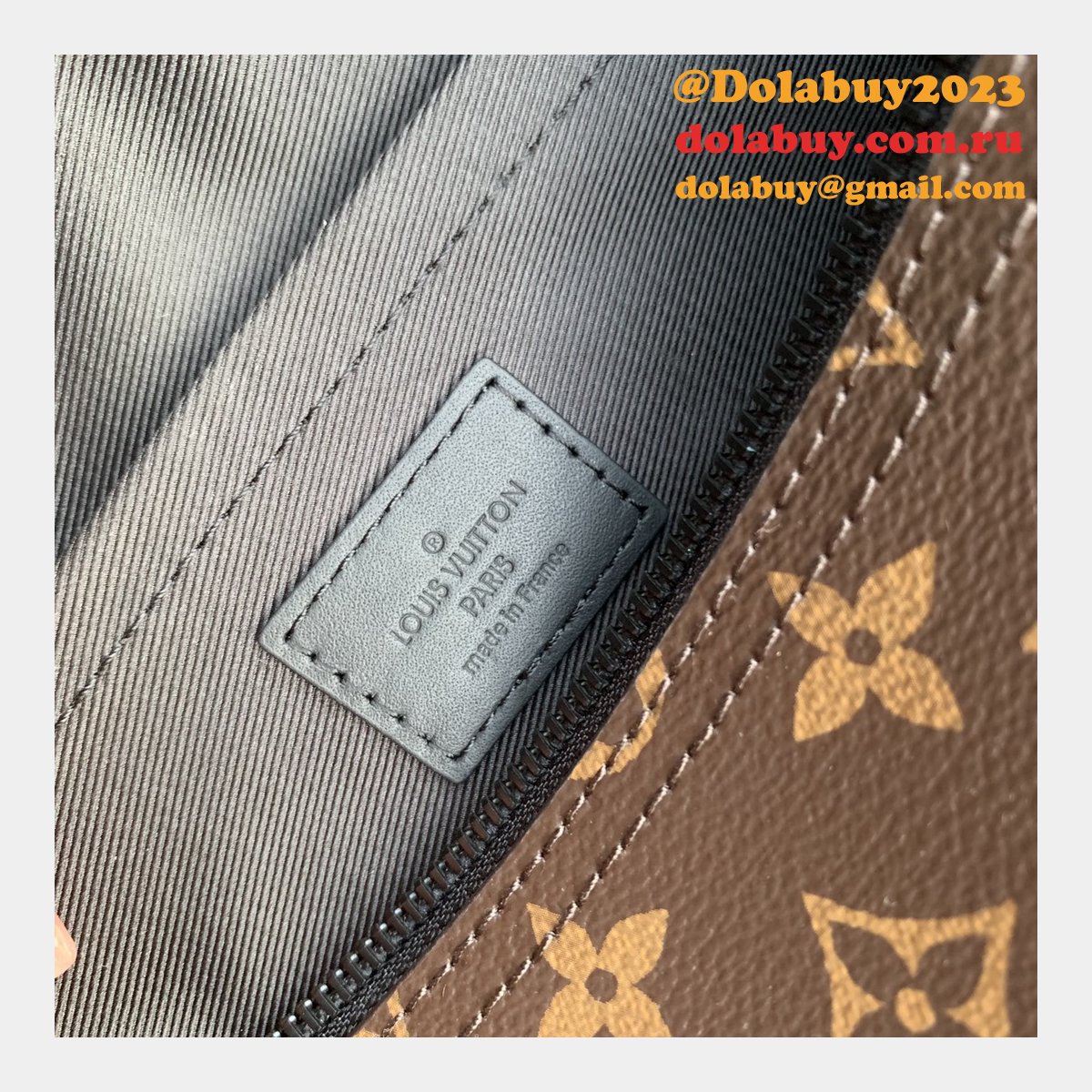 Soft Polochon Louis Vuitton Replica M46691 Monogram Macassar Canvas