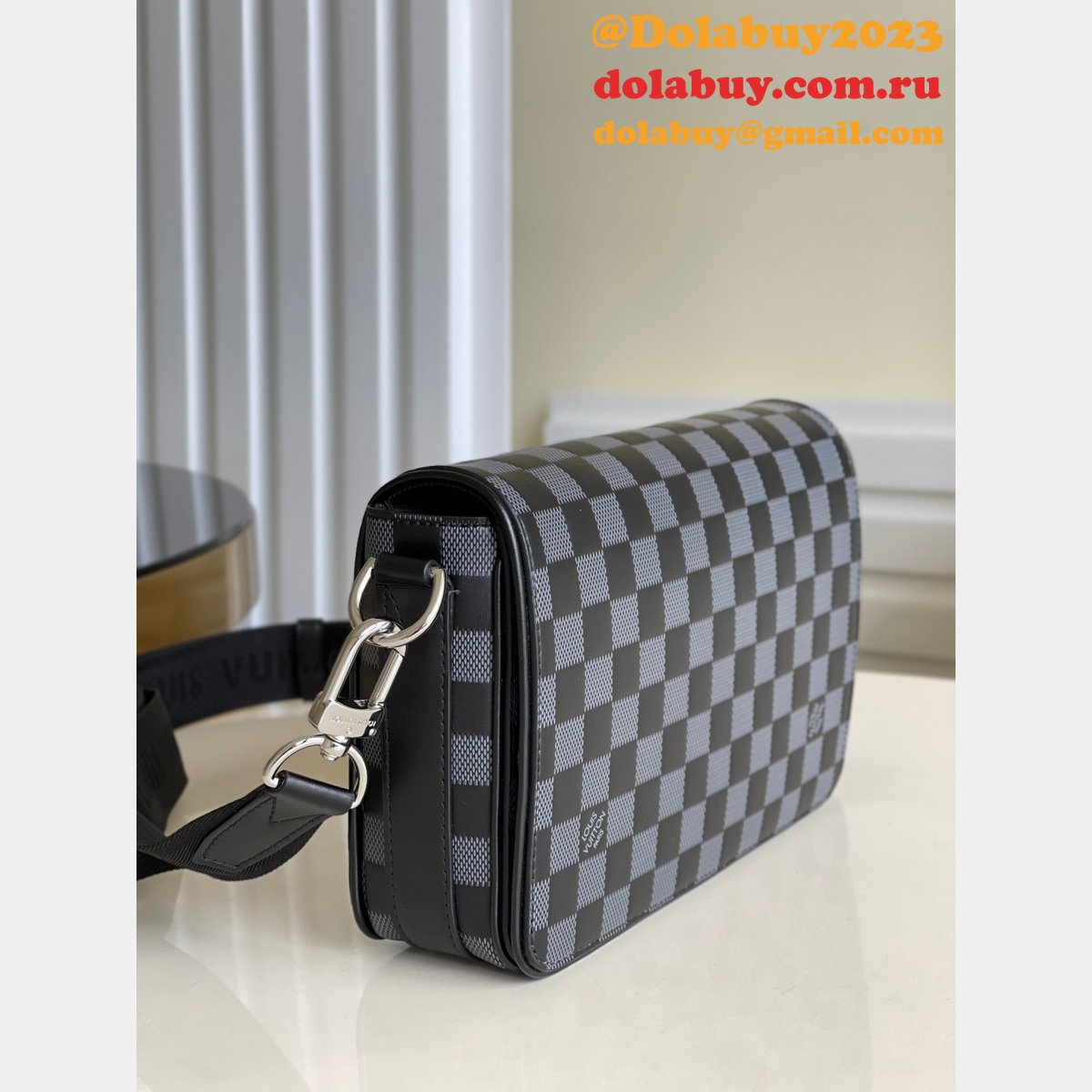 Louis Vuitton N50007 Copy Uk Studio Messenger Damier Infini Leather Grey Bags