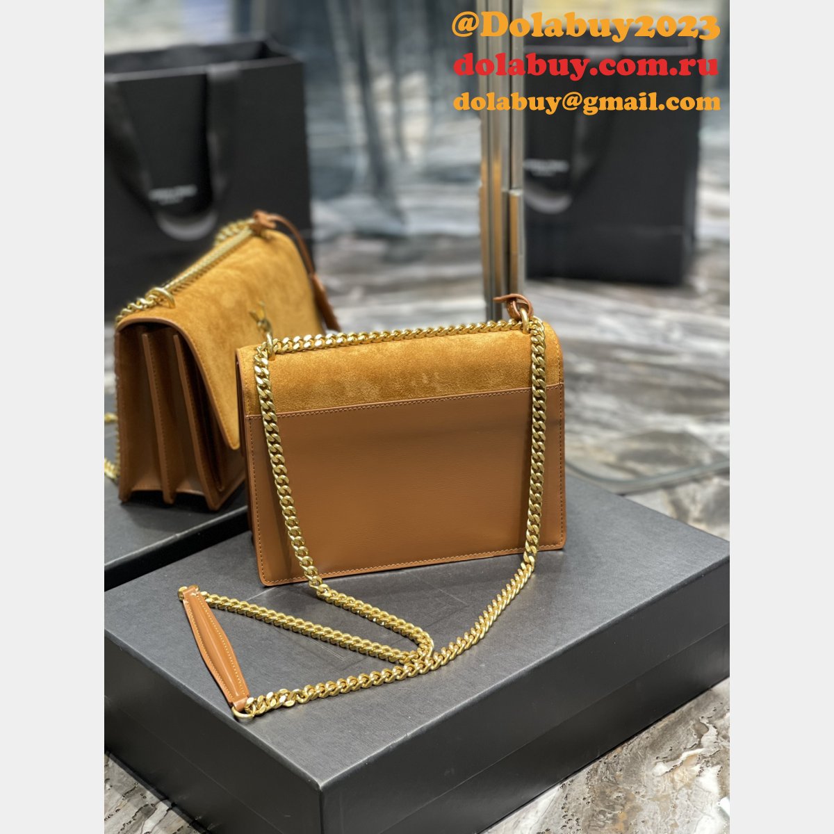Saint Laurent Perfect ReplicaSunset chain bag 422906 smooth leather