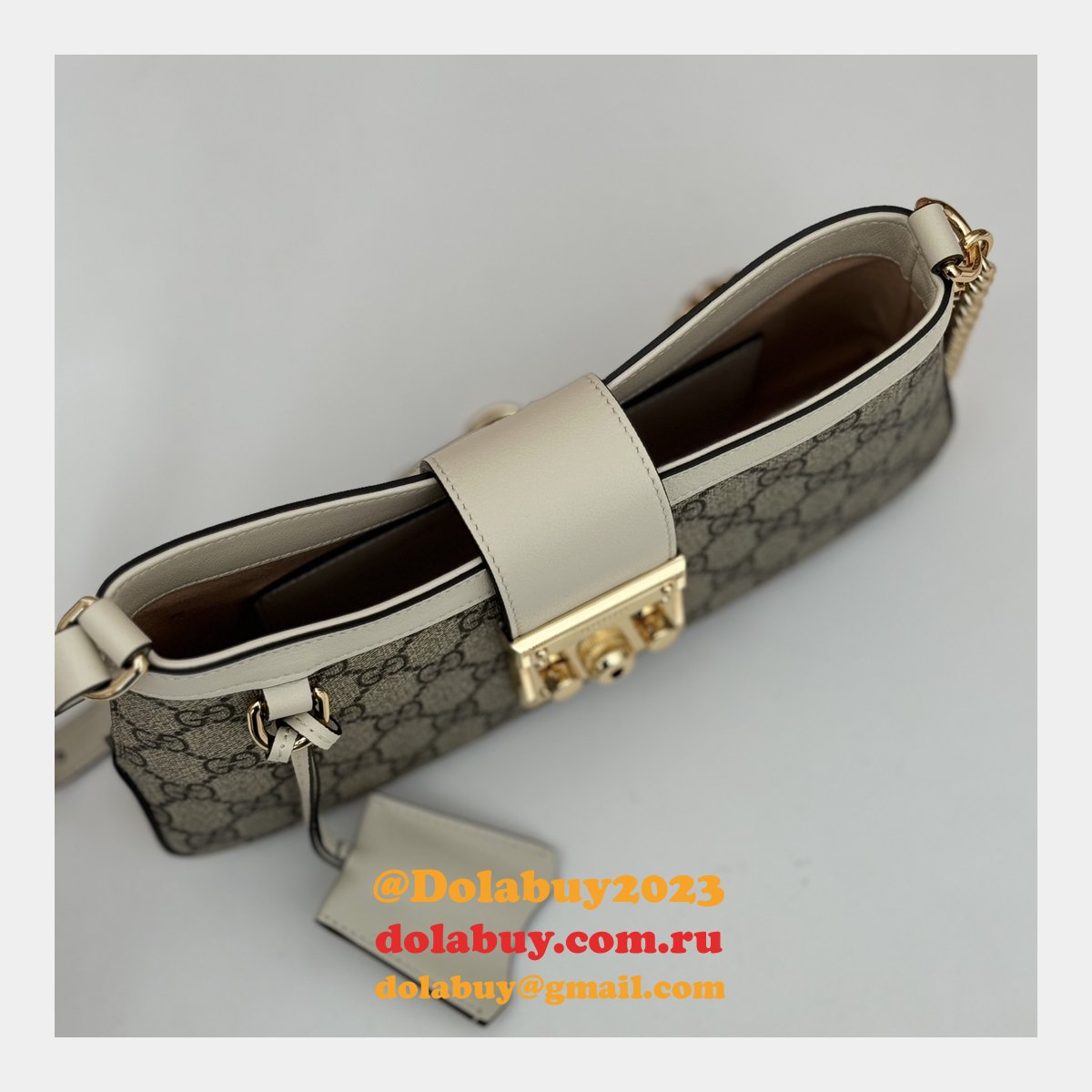 G*u*i best quality replicas 811705 padlock shoulder bag