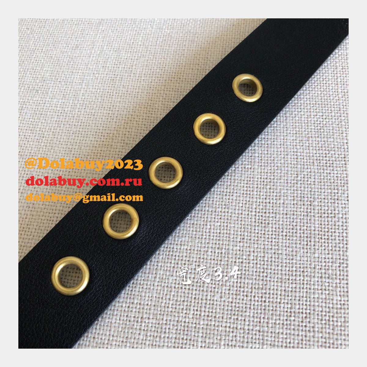 Christian Louboutin Replica 3.4cm Black Spiked Leather Belts