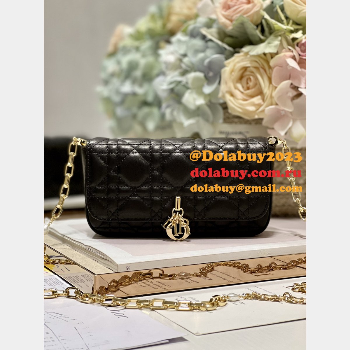 Cheap Lady Replica Designer Christian Dior Phone Pouch 0977 Bag