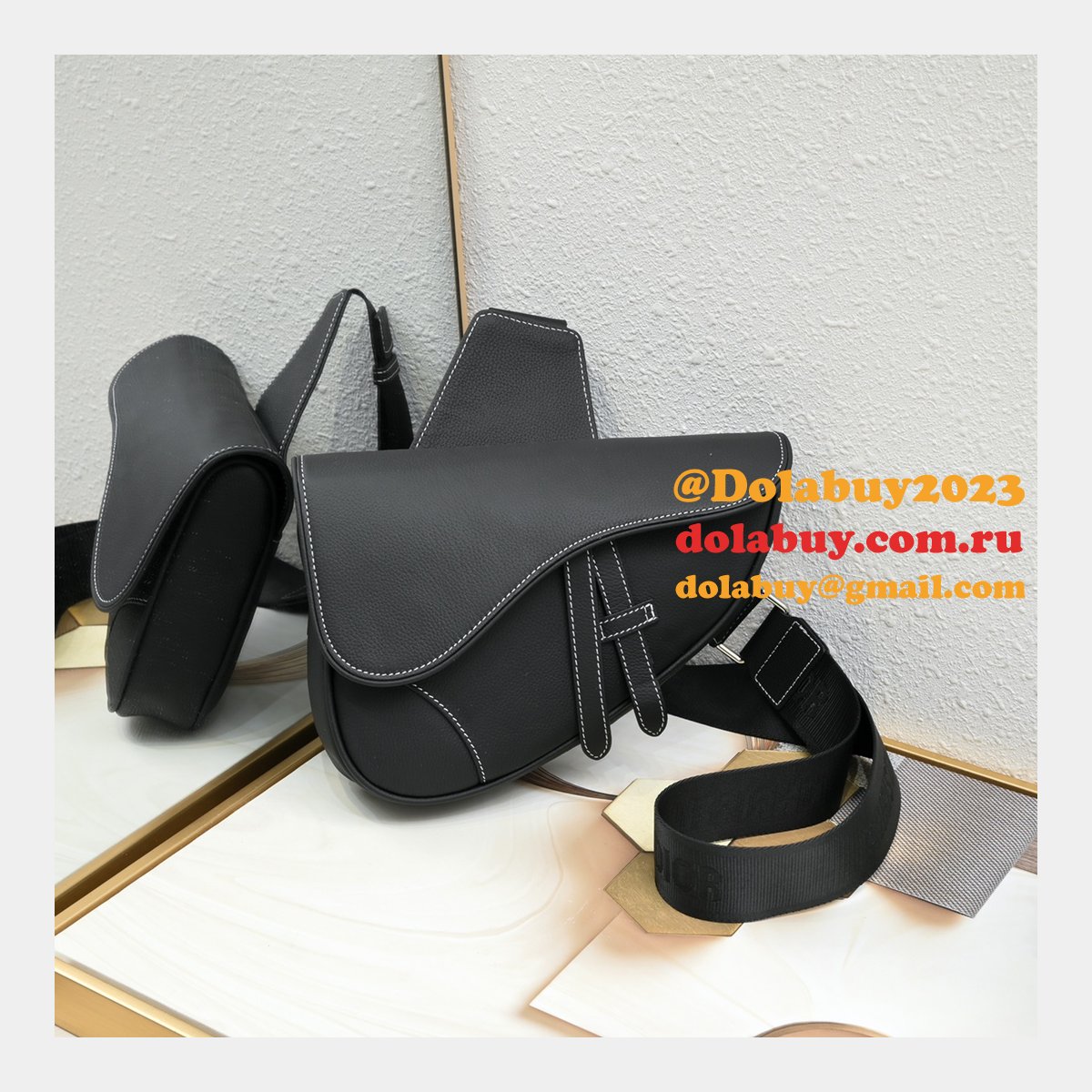 Wholesale CHRISTIAN DIOR saddle homme men bag