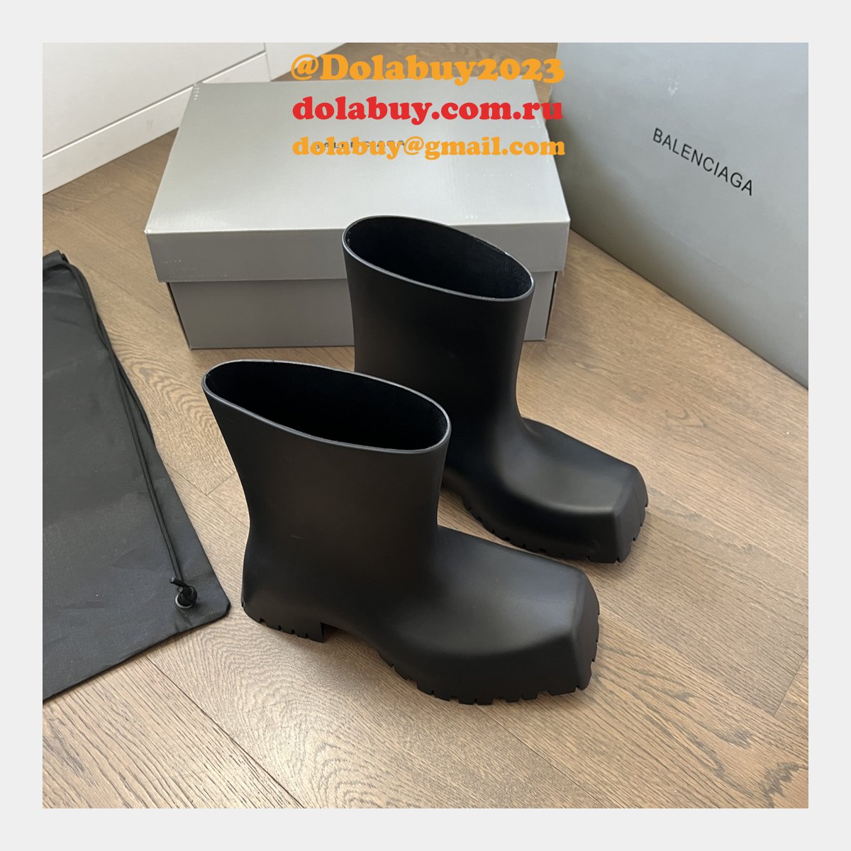 Replica Balenciaga Luxury Trooper Rubber Boot 1:1 Mirror Dolabuy