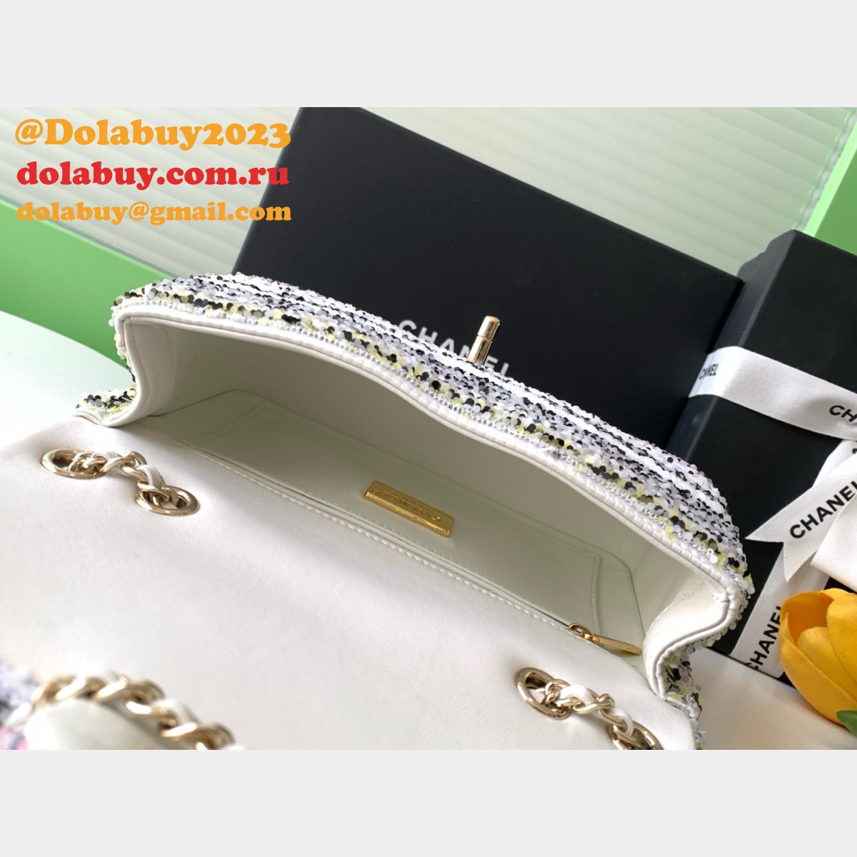 Perfect AAA+ Top Quality AS4561/AS4418 Flap Sequins Bag