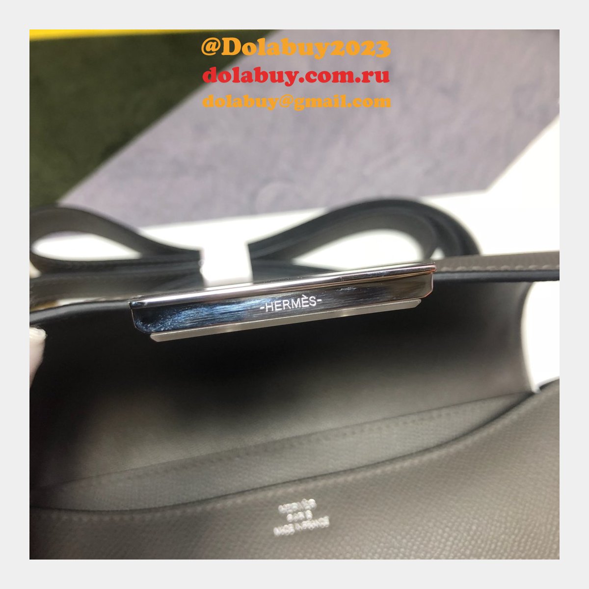 Hermes Constance Bag 23cm Epsom Leather Dark Grey