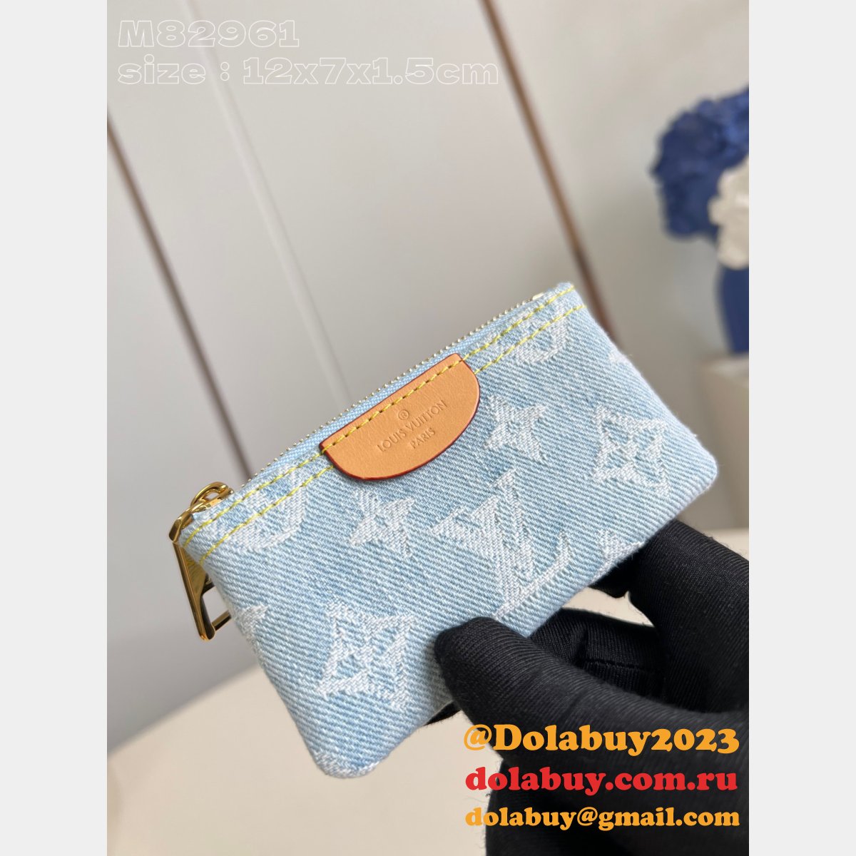 Key Pouch Monogram Denim M82961 7 Star Louis Vuitton Replica Bag