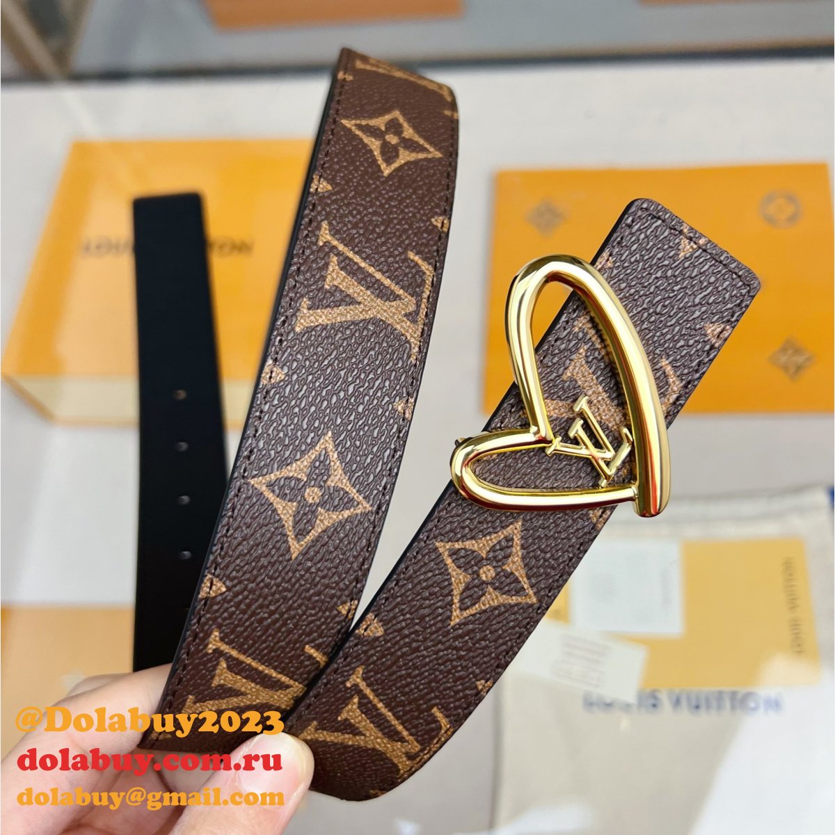 Fashion LV Limited Edition Reversible Belt 30MM Fall In Love