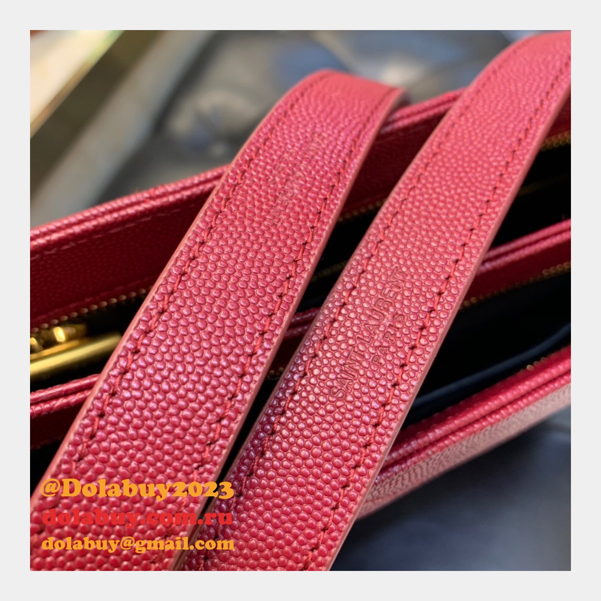 Shop Ysl Replica Saint Laurent Red and Black