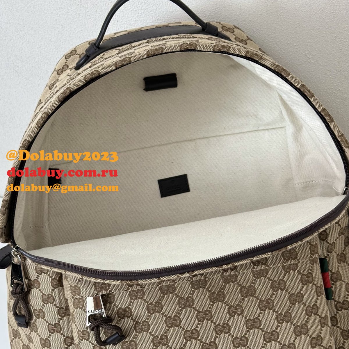 G*u*i medium gg backpack with web men 824624 replica bag