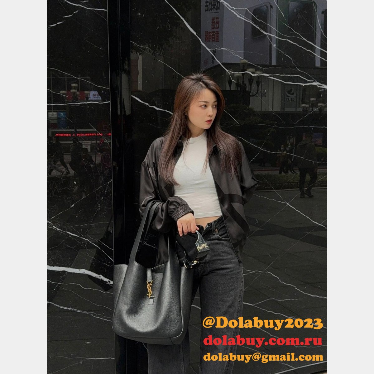 Replica Bea Yves Saint Laurent Hobo 763435 Black Designer Handbag