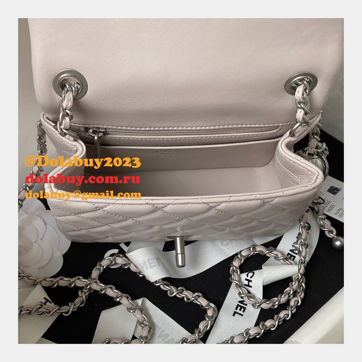 Top Quality CC CF mini classical AS1786 SILVER BALL bag