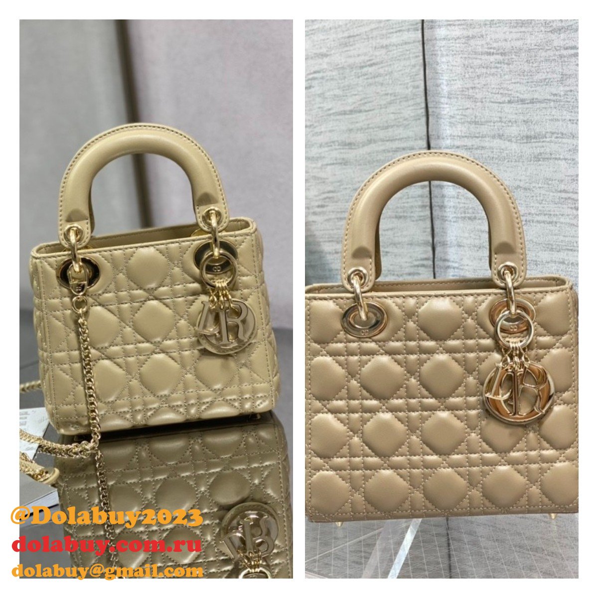 Top Quality DIOR LADY 17/20CM BAG LAMBSKIN