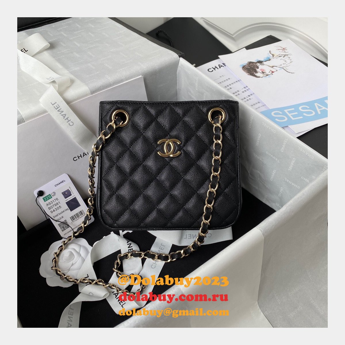 Best Online Store For Replica Bucket Lambskin AS3176 Bag