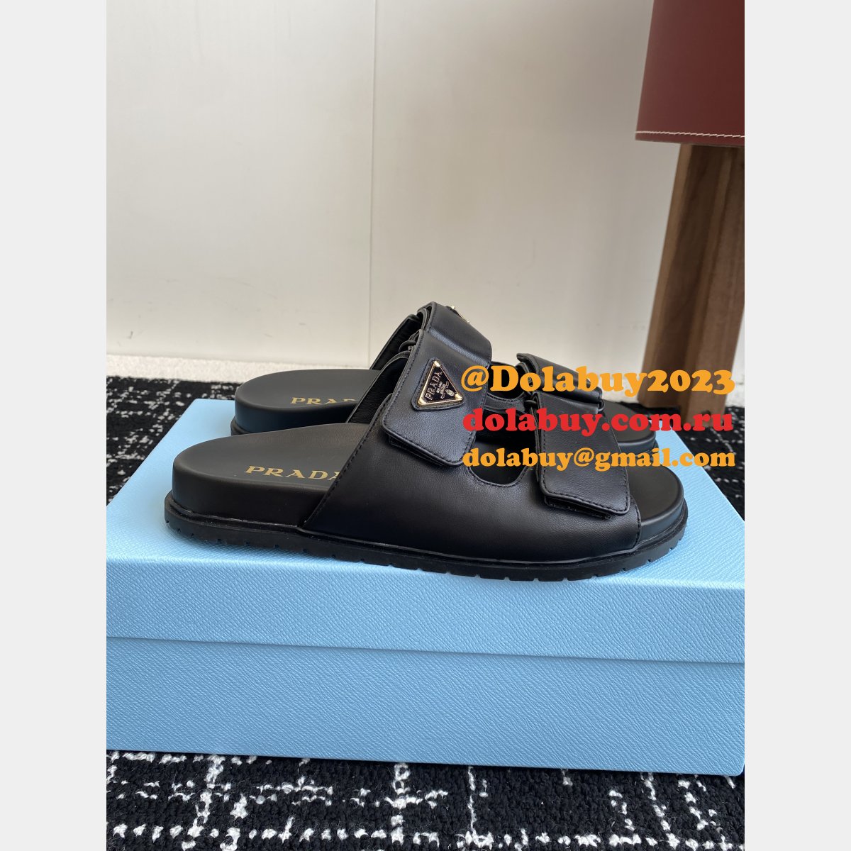 2025 Prada Padded Nappa Leather Slides