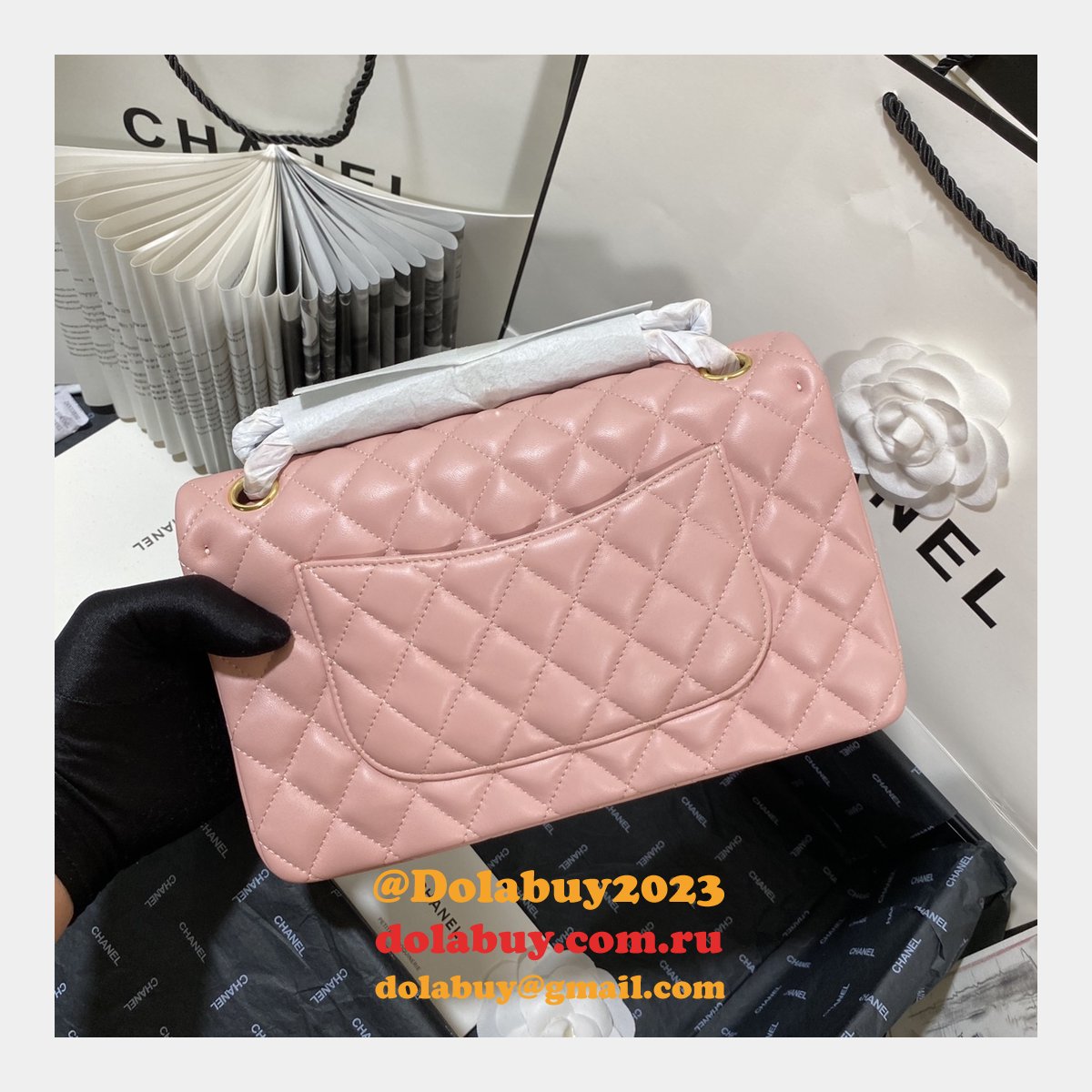 Top Quality Replica Lambskin CF1112 Bags 25CM PINK