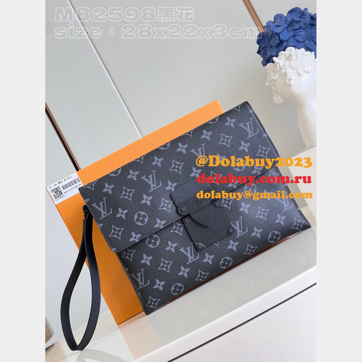 Replica M82598 Pochette S-Lock Monogram Eclipse Louis Vuitton Bag