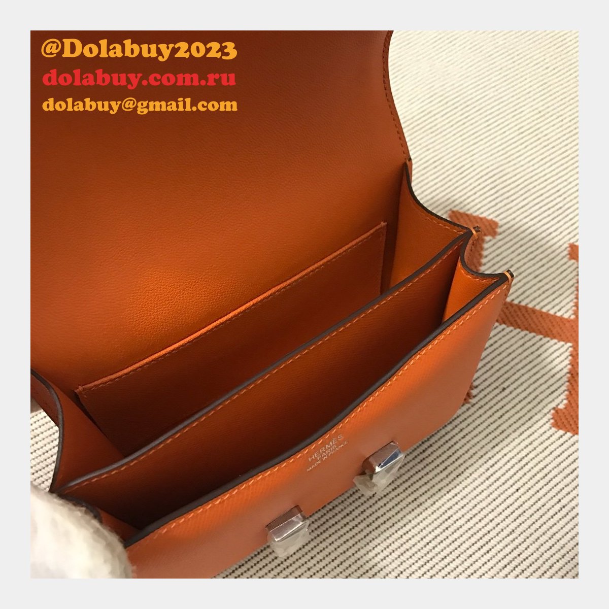 Hermes Constance Bag 18cm Epsom Leather Orange