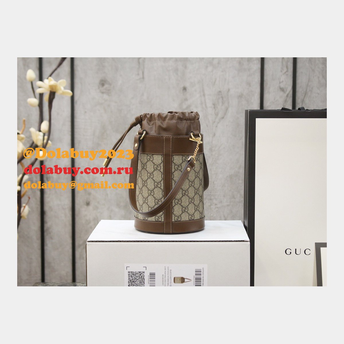 G*u*i 637115 replicas horsebit 1955 small bucket bag