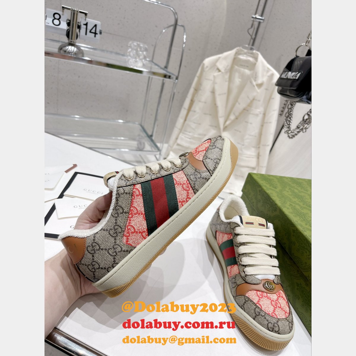 G*u*i dirty embroidery cowhide shoes replica shop