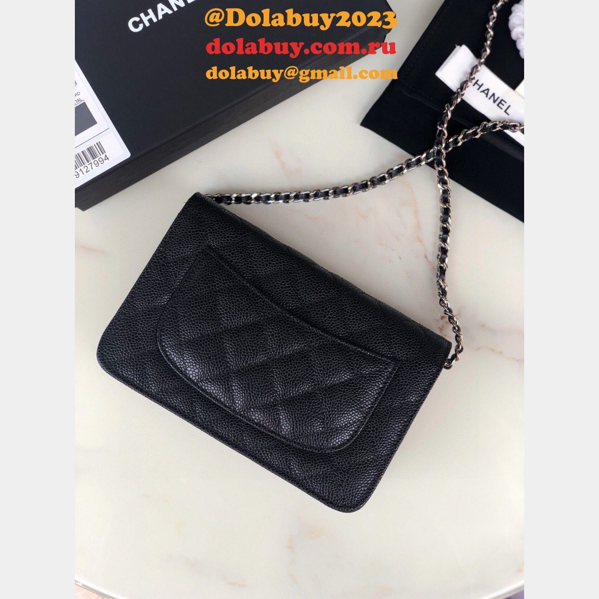 High Quality CC woc chain bag AP0250 MAGNETIC BUCKLE caviar 19CM
