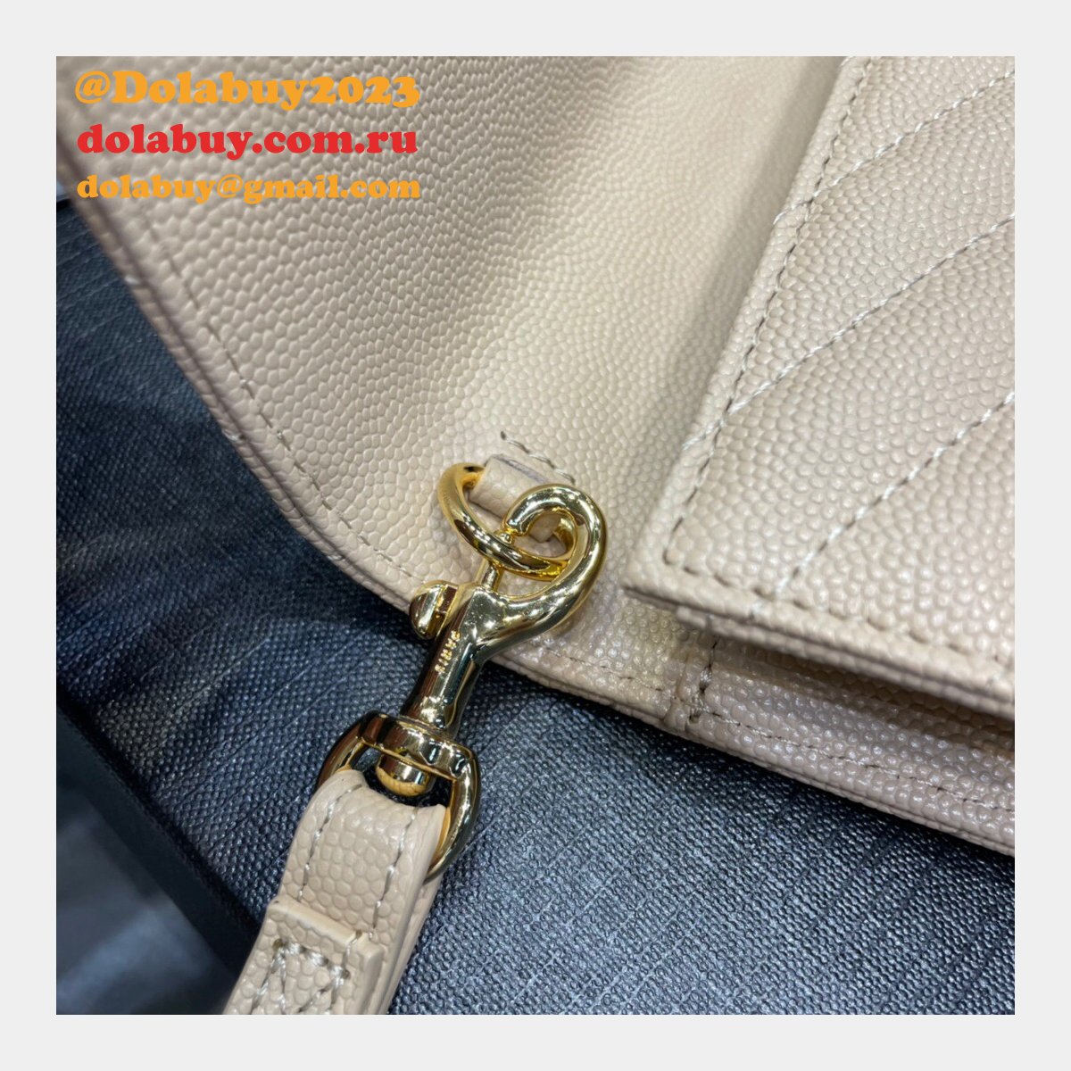 Buy Replica YSL Saint Laurent Monogram Clutch 617662 Quilted Grain