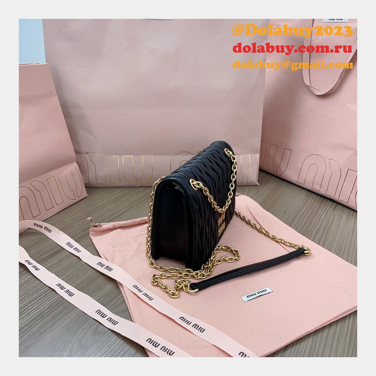 Copy High Quality 5BP065 Replica Miu Miu Matelasse Bags
