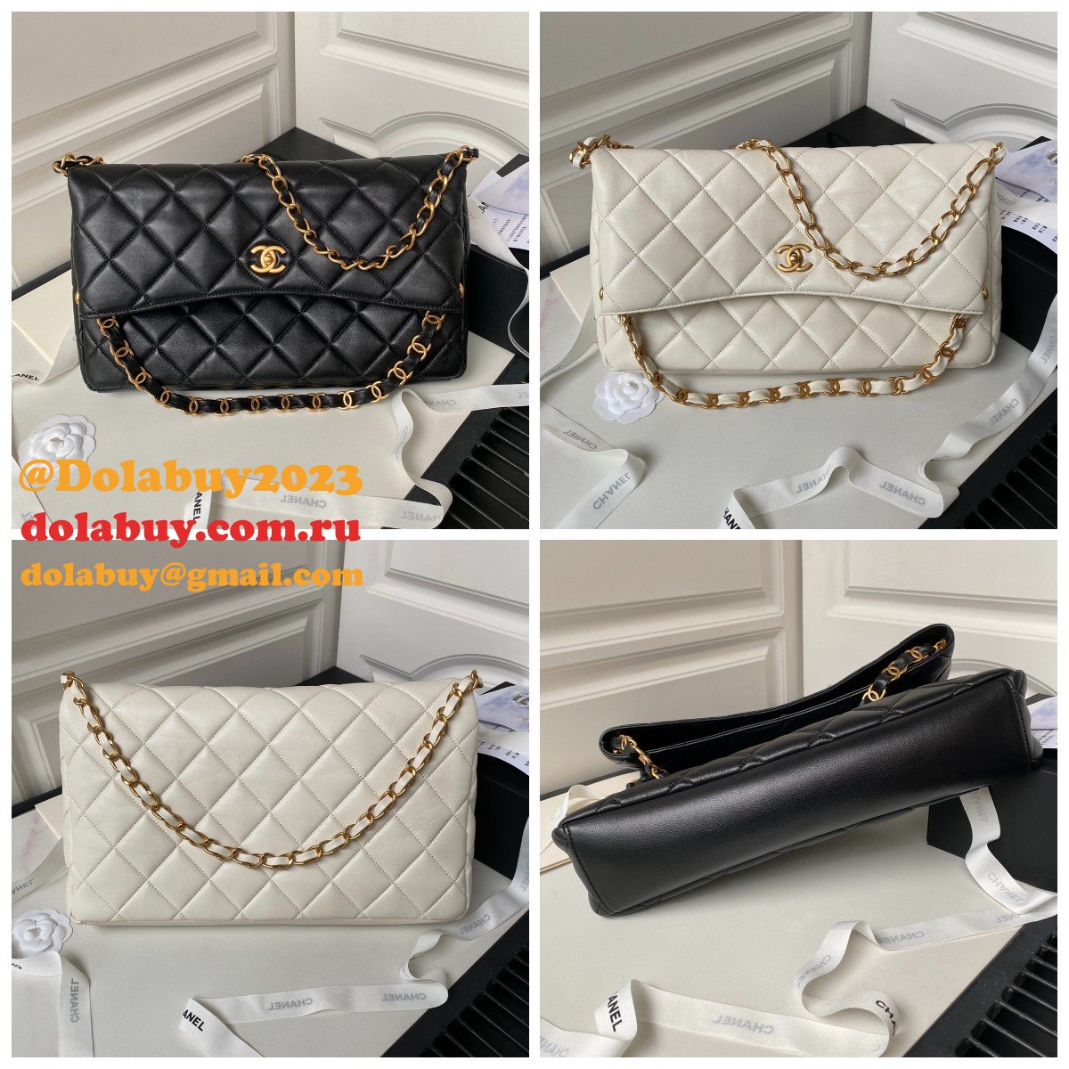 Designer Top Quality AS4777 Hobo Knockoff Black/White Bags