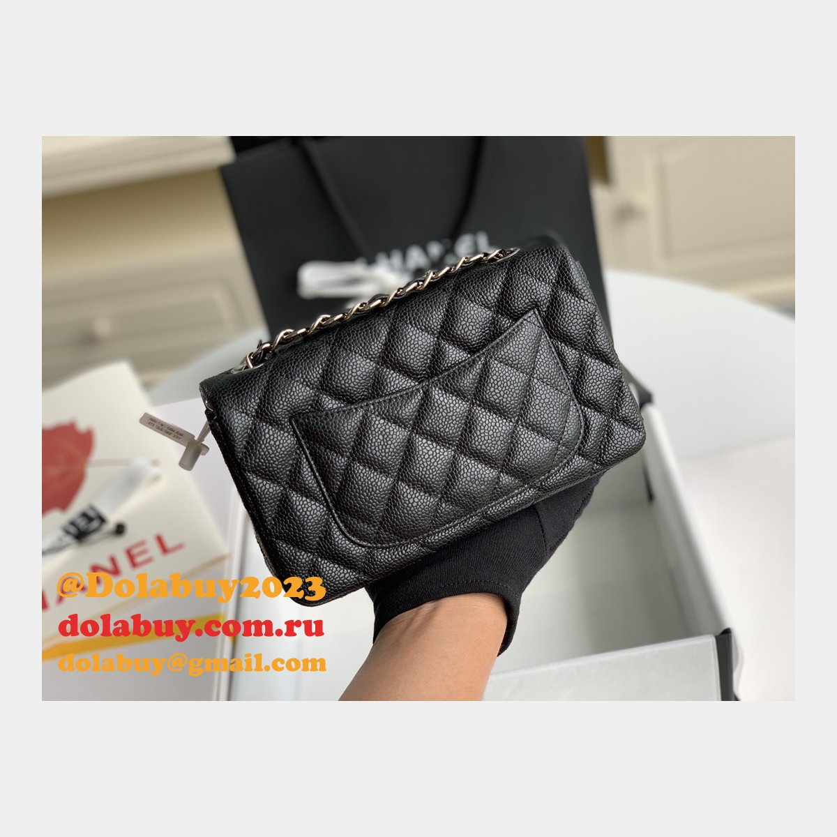 Top Quality CC Caviar Leather Flap Bag 1116 20CM
