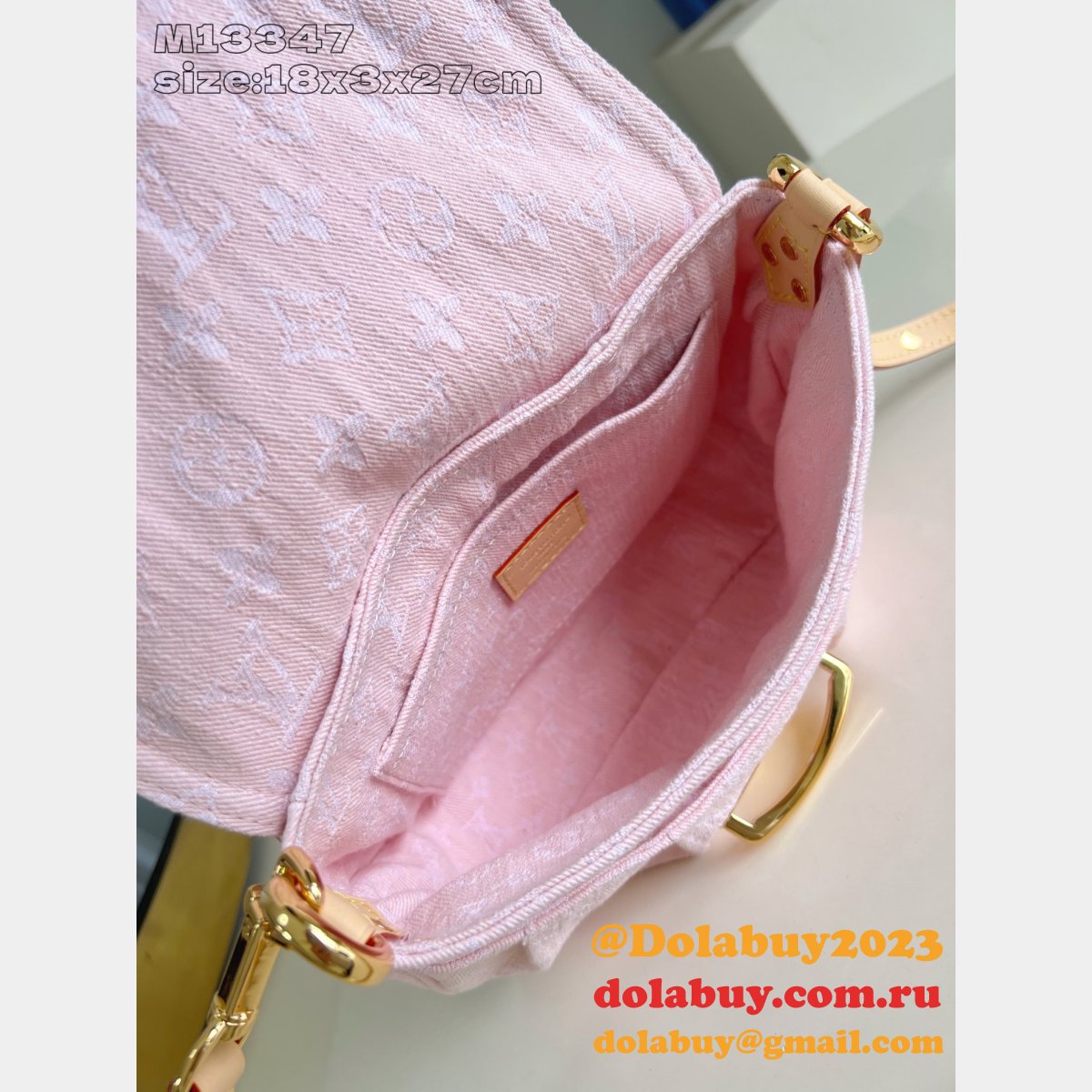 Luxury Monogram Denim Pink M13347 Louis Vuitton New Sunset Bag