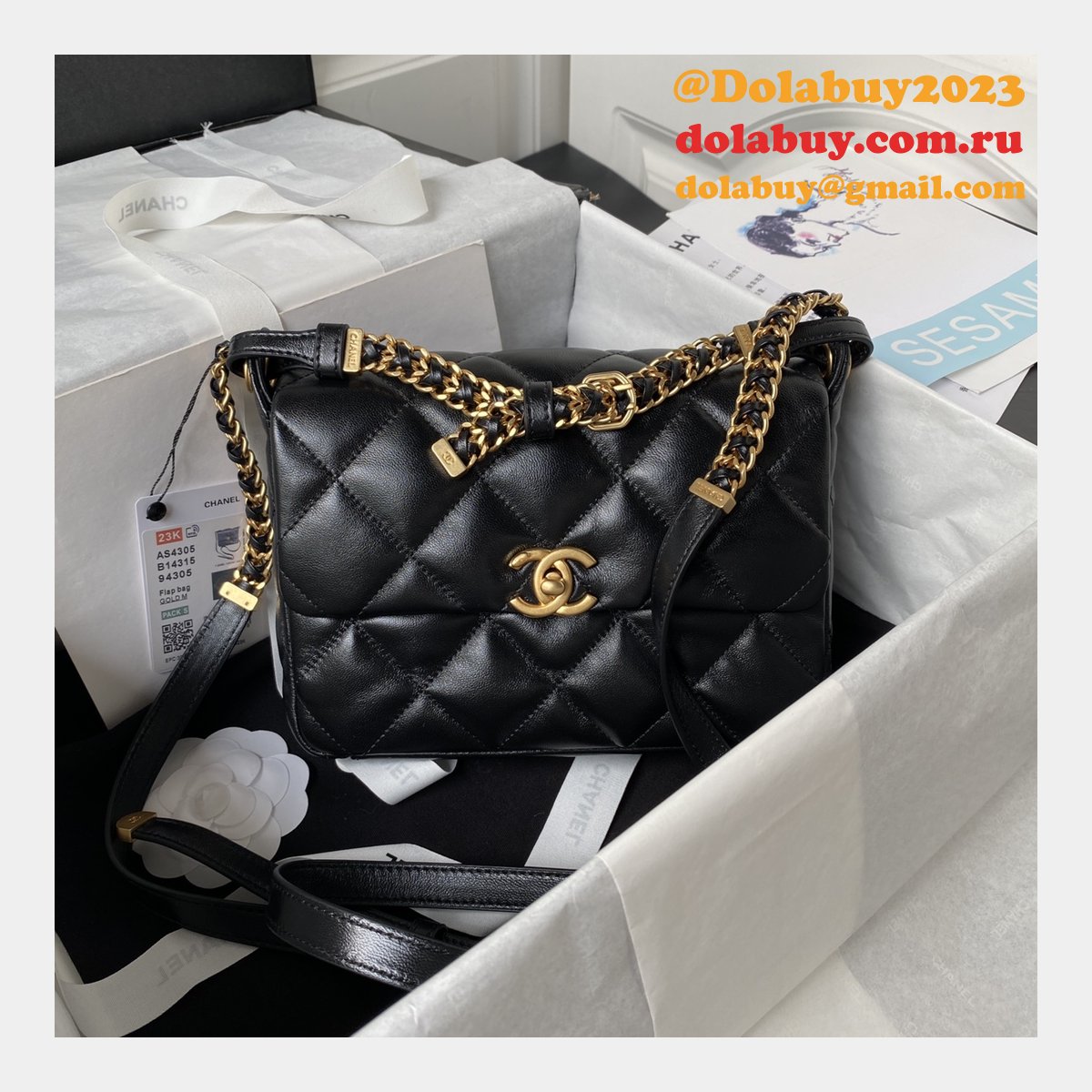 Cheap Copy AS4322 Shoulder 1:1 Mirror Fashion Black Bag