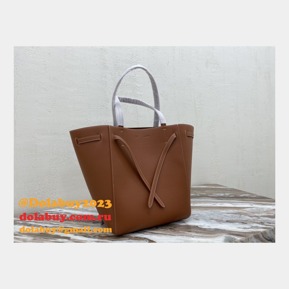 Small Celine Brown Cabas Phantom in soft grained calfskin