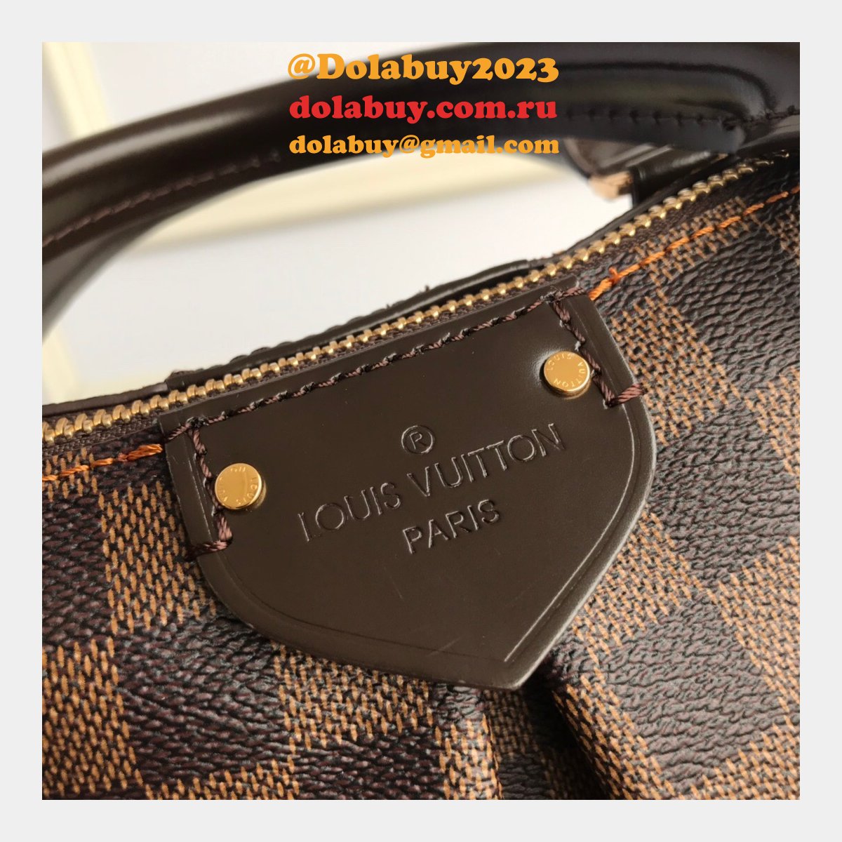 AAA+ Replica Louis Vuitton Siena MM Damier Ebene Brown